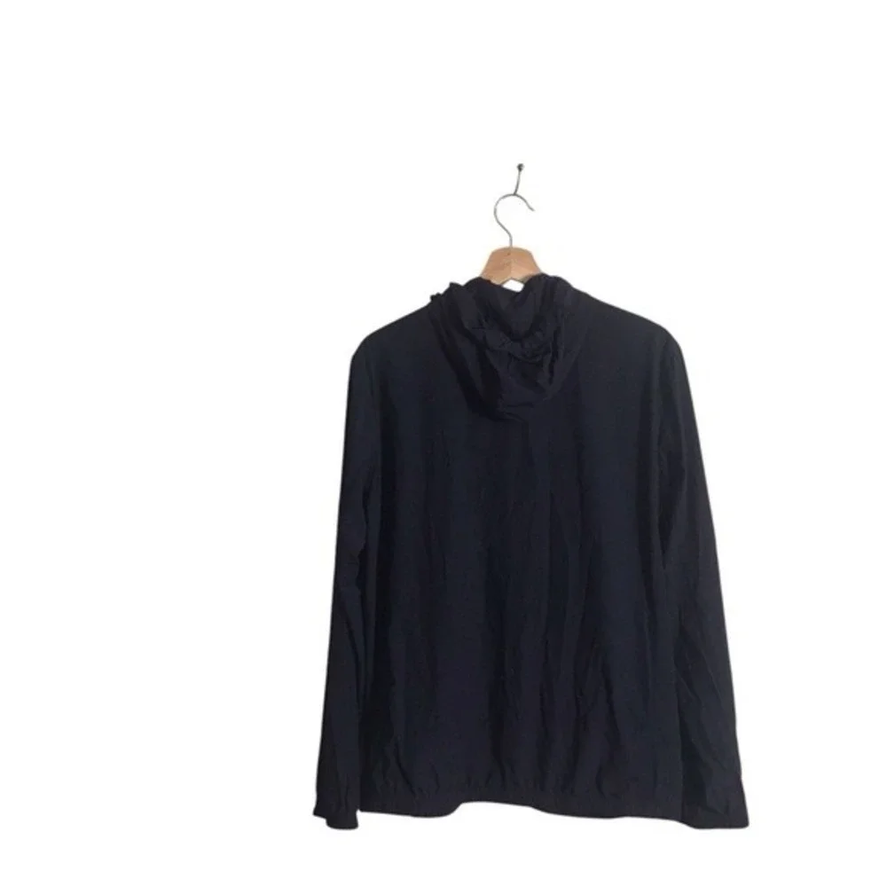 Polo Sport RL‎ Medium Black Performance Full Zip Rain Jacket Hooded Pony Golf